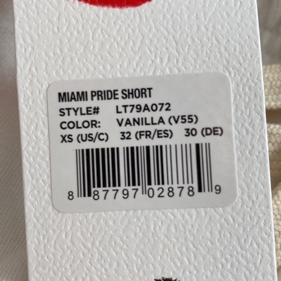 Wildfox white Miami pride rainbow kiss drawstring shorts XS - Picture 5 of 7